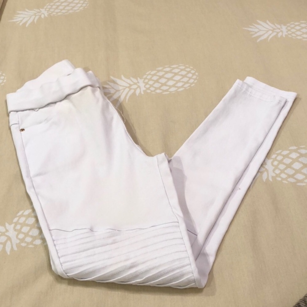 White Moto Jeggings